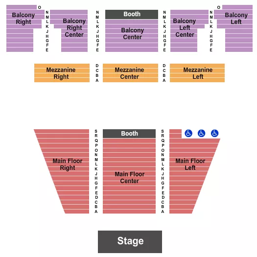 seating chart for McMorran Theater at McMorran Place - Endstage - eventticketscenter.com