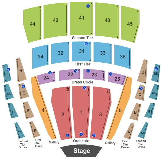 seating chart for McCaw Hall - End Stage - eventticketscenter.com