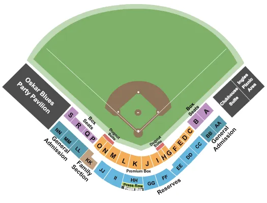 seating chart for Mccormick Field - Baseball - eventticketscenter.com
