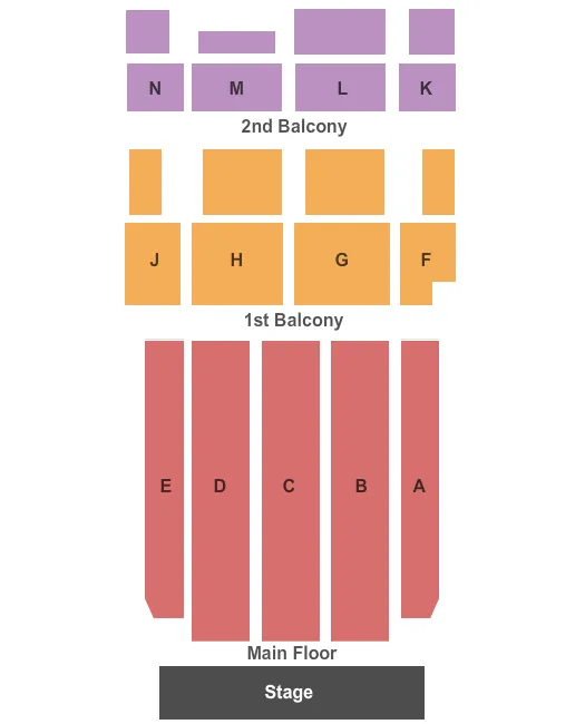 seating chart for McFarlin Memorial Auditorium - End Stage - eventticketscenter.com