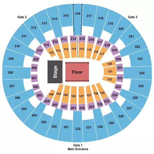 seating chart for McKenzie Arena - Endstage Rsvd Floor - eventticketscenter.com