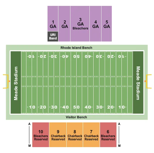 seating chart for Meade Stadium - Football 2018/2019 - eventticketscenter.com