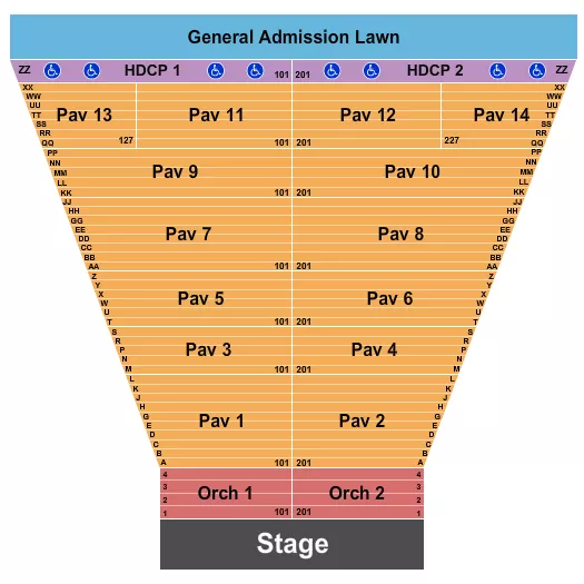seating chart for Meadow Brook Amphitheatre - Endstage 2 - eventticketscenter.com
