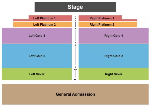 seating chart for Meadow Event Park - Plat 1&2/Gold 1&2/Silver/GA - eventticketscenter.com