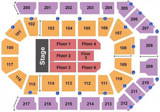 seating chart for Mechanics Bank Arena - End Stage 2 - eventticketscenter.com