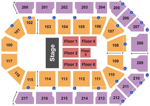 seating chart for Mechanics Bank Arena - Half House - eventticketscenter.com