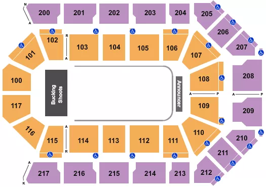 seating chart for Mechanics Bank Arena - PBR - eventticketscenter.com