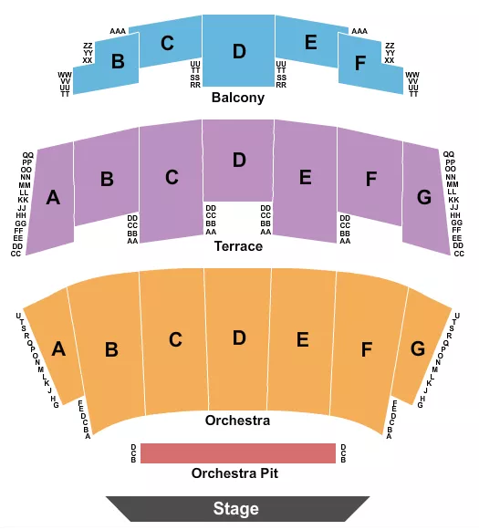 seating chart for Mechanics Bank Theater - End Stage - eventticketscenter.com