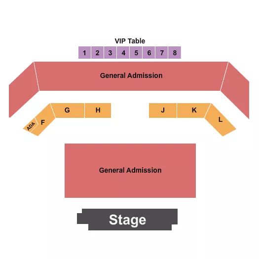 seating chart for MegaCorp Pavilion - GA/RSV F-L/VIP Tables - eventticketscenter.com