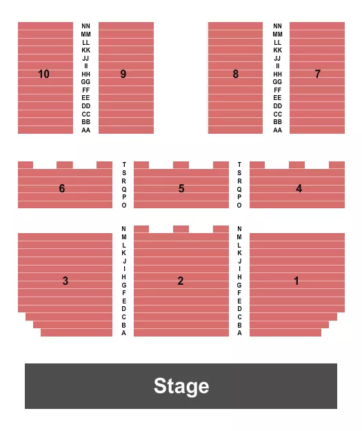 seating chart for Melbourne Auditorium - Endstage 4 - eventticketscenter.com