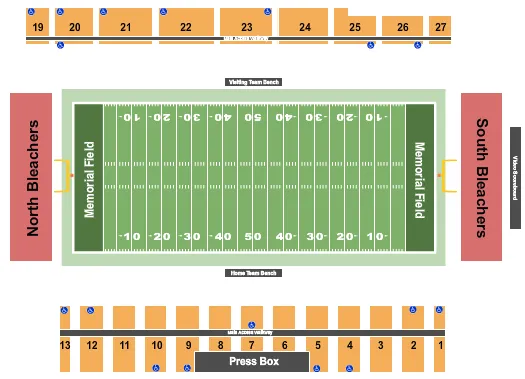 seating chart for Memorial Field - Hanover - Football - eventticketscenter.com