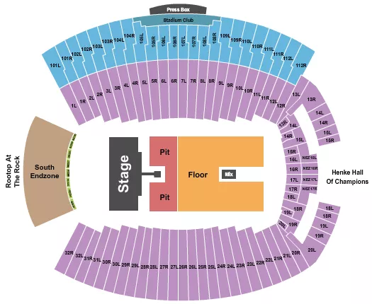 seating chart for Memorial Stadium - IN - Janelle Monae - eventticketscenter.com