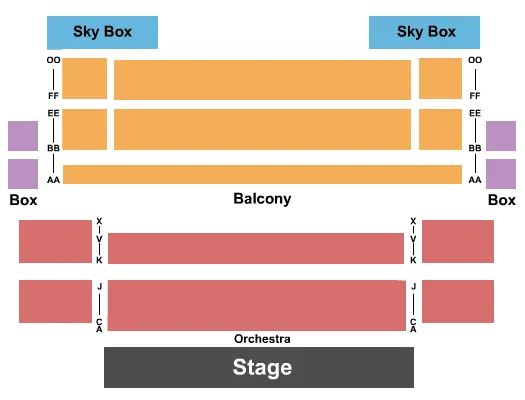 seating chart for Merced Theatre - End Stage - eventticketscenter.com