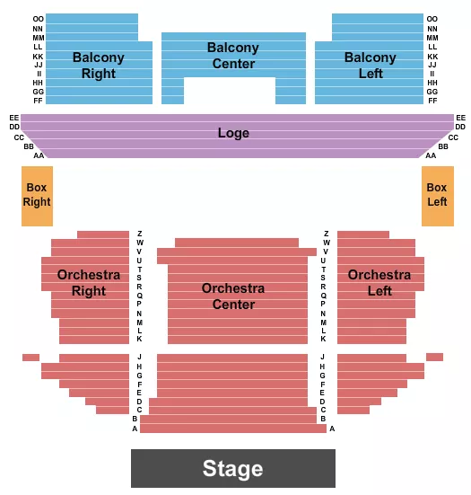 seating chart for Merced Theatre - Endstage 2 - eventticketscenter.com