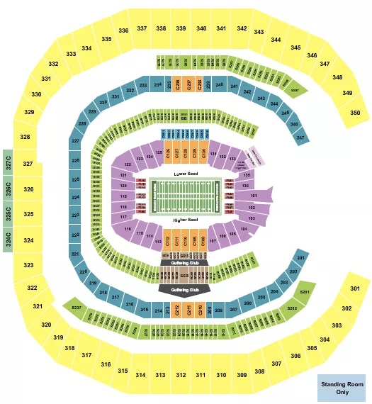 seating chart for Mercedes-Benz Stadium - Football - PeachBowl - eventticketscenter.com