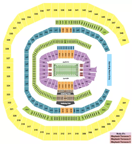 seating chart for Mercedes-Benz Stadium - Football - SEC Champ - eventticketscenter.com