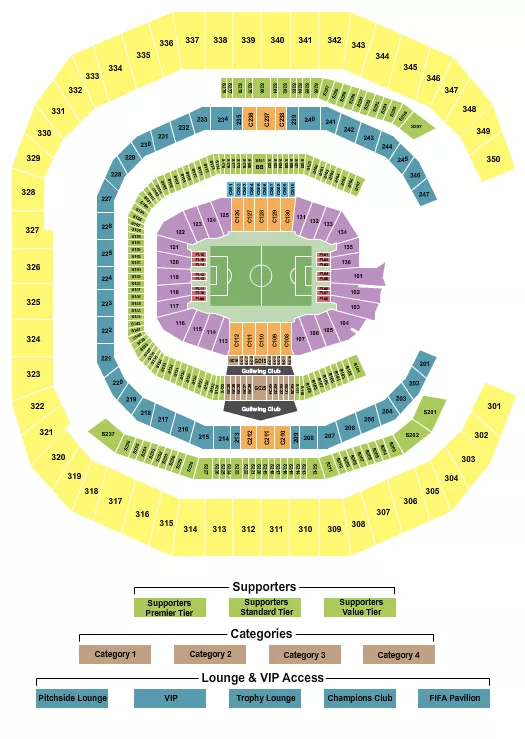 seating chart for Mercedes-Benz Stadium - Soccer WC Category 3 - eventticketscenter.com