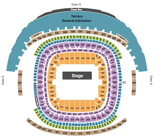 seating chart for Caesars Superdome - Battle of the Bands and Greek Show - eventticketscenter.com