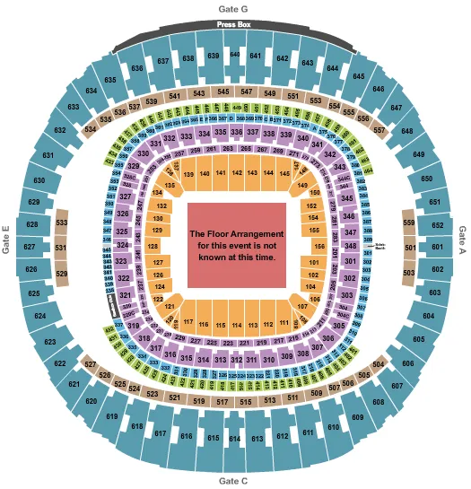 seating chart for Caesars Superdome - Generic Floor - eventticketscenter.com
