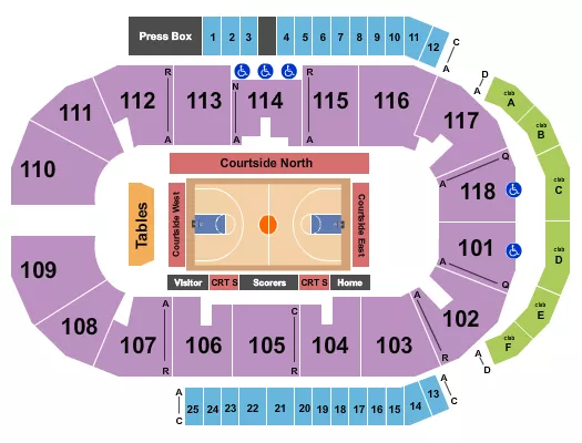 seating chart for Meridian Centre - Basketball 2 - eventticketscenter.com