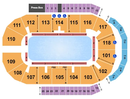 seating chart for Meridian Centre - Ice - eventticketscenter.com