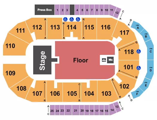 seating chart for Meridian Centre - Sum 41 - eventticketscenter.com