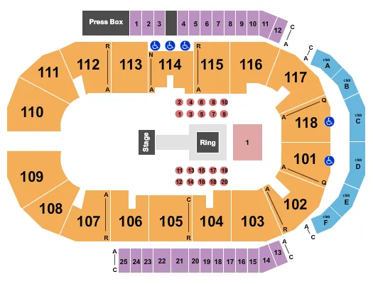 seating chart for Meridian Centre - Wrestling - eventticketscenter.com