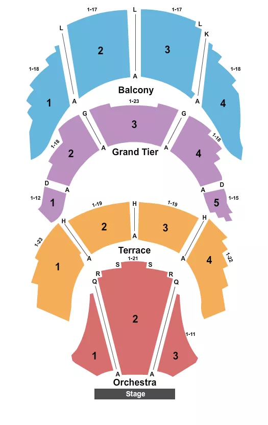 seating chart for Merrill Auditorium - Endstage - Separate Sections - eventticketscenter.com