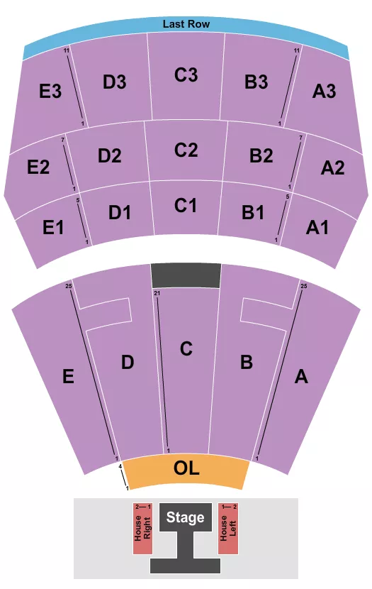 seating chart for Mershon Auditorium At Wexner Center For The Arts - Endstage w/House R-L - eventticketscenter.com
