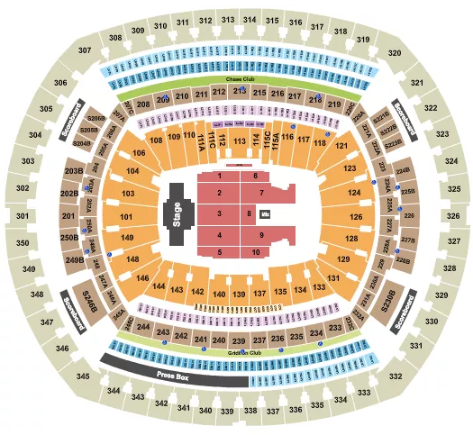 seating chart for MetLife Stadium - Billy Joel - eventticketscenter.com