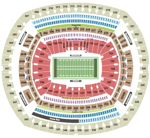 seating chart for MetLife Stadium - Football - HBCU - eventticketscenter.com