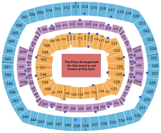 seating chart for MetLife Stadium - Generic Floor - eventticketscenter.com