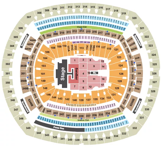 seating chart for MetLife Stadium - Kenny Chesney 1 - eventticketscenter.com
