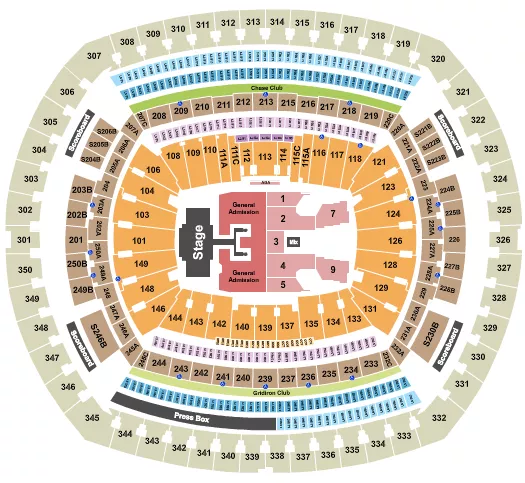 seating chart for MetLife Stadium - Luke Combs - eventticketscenter.com