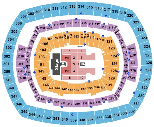 seating chart for MetLife Stadium - Morgan Wallen - eventticketscenter.com