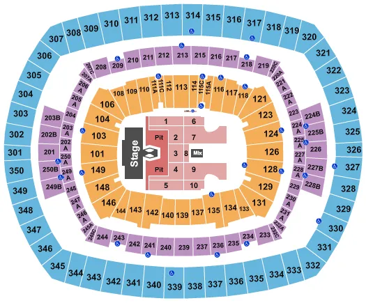 MetLife Stadium - East Rutherford, NJ  Tickets, 2023-2024 Event Schedule,  Seating Chart