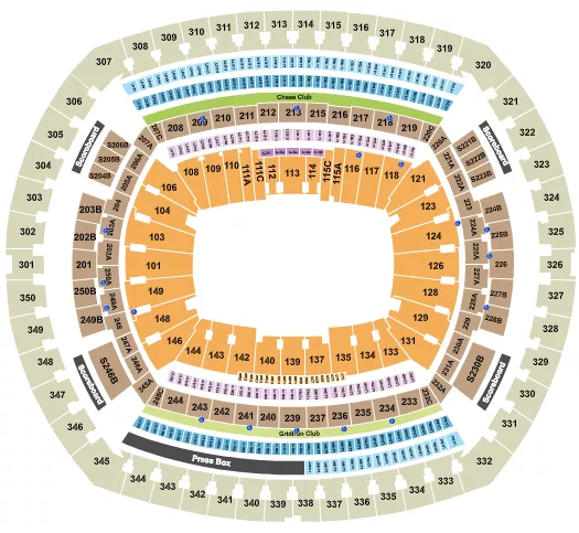seating chart for MetLife Stadium - Open Floor - eventticketscenter.com