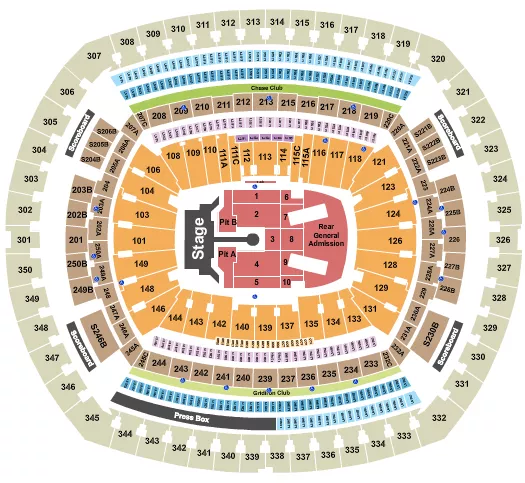 seating chart for MetLife Stadium - Rolling Stones 2 - eventticketscenter.com