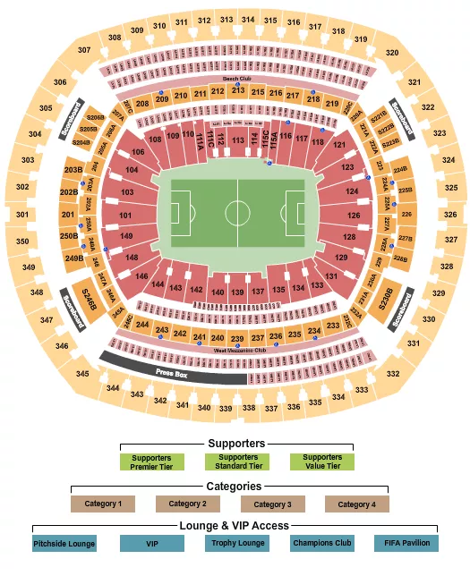 seating chart for MetLife Stadium - Soccer RW World Cup - eventticketscenter.com