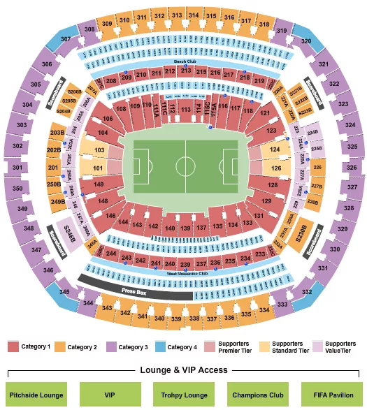 seating chart for MetLife Stadium - Soccer WC Category 2 - eventticketscenter.com