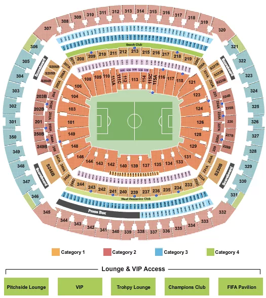 seating chart for MetLife Stadium - Soccer WC Category - eventticketscenter.com