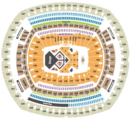seating chart for MetLife Stadium - Usher 2 - eventticketscenter.com