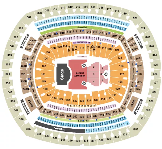 seating chart for MetLife Stadium - Zach Bryan - eventticketscenter.com