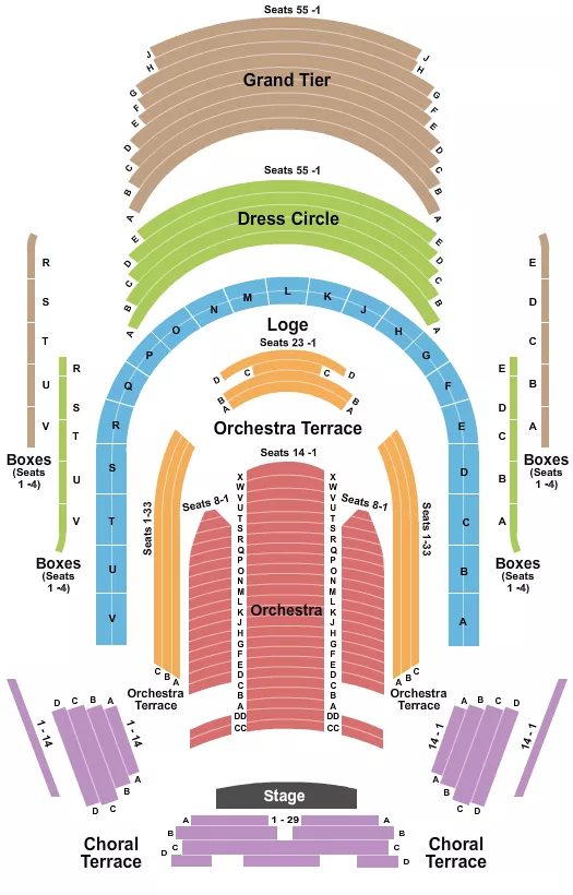 seating chart for Meyerson Symphony Center - Endstage 2 - eventticketscenter.com