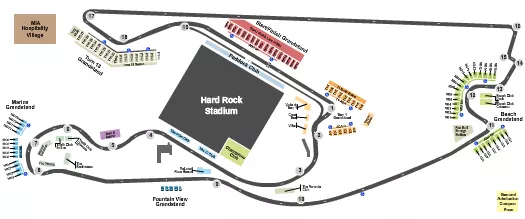 seating chart for Miami International Autodrome At Hard Rock Stadium - Grand Prix Racing - eventticketscenter.com