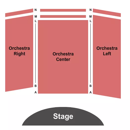 Endstage Seating Chart at Miami Theater Center. The chart shows the main floor/stage with seating options surrounding it, which are color coded