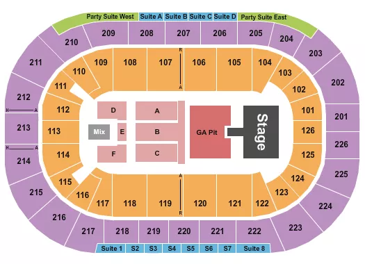 seating chart for Michelob ULTRA Arena At Mandalay Bay - Breaking Benjamin - eventticketscenter.com