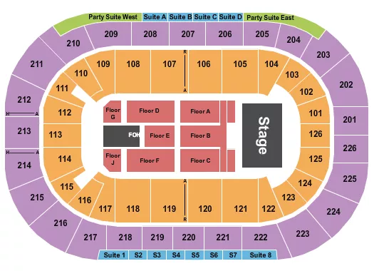 seating chart for Michelob ULTRA Arena At Mandalay Bay - Endstage 7 - eventticketscenter.com