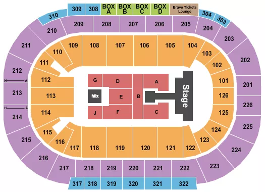 seating chart for Michelob ULTRA Arena At Mandalay Bay - Junior H - eventticketscenter.com