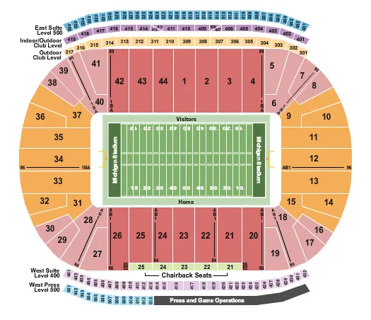 seating chart for Michigan Stadium - Football - eventticketscenter.com